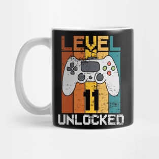 Level 11 Unlocked, Retro 11th Birthday Gamer Mug